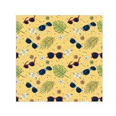 Seamless Pattern Of Sunglasses Tropical Leaves And Flower Square Satin Scarf (30  X 30 ) by Grandong