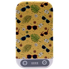 Seamless Pattern Of Sunglasses Tropical Leaves And Flower Sterilizers