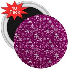 Purple Christmas Pattern 3  Magnets (10 pack) 