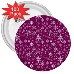 Purple Christmas Pattern 3  Buttons (100 Pack) 