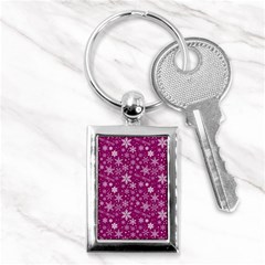 Purple Christmas Pattern Key Chain (rectangle)