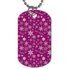 Purple Christmas Pattern Dog Tag (One Side)