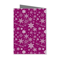 Purple Christmas Pattern Mini Greeting Cards (pkg Of 8)