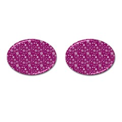 Purple Christmas Pattern Cufflinks (Oval)