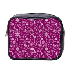 Purple Christmas Pattern Mini Toiletries Bag (two Sides)