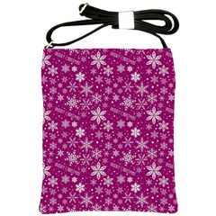 Purple Christmas Pattern Shoulder Sling Bag by Grandong