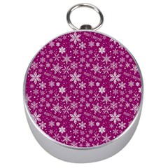 Purple Christmas Pattern Silver Compasses