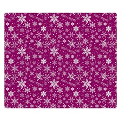 Purple Christmas Pattern Two Sides Premium Plush Fleece Blanket (Small)