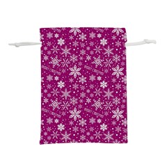 Purple Christmas Pattern Lightweight Drawstring Pouch (l)