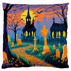 Halloween Cemetery - Standard Premium Plush Fleece Cushion Case (two Sides) by mydreamshopping