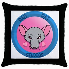 Rad Rat Studios Logo Throw Pillow Case (black)