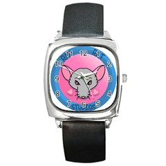 Rad Rat Studios Logo Square Metal Watch by radratstudios