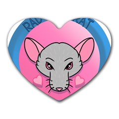 Rad Rat Studios Logo Heart Mousepad by radratstudios