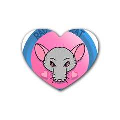 Rad Rat Studios Logo Rubber Heart Coaster (4 Pack) by radratstudios