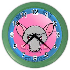 Rad Rat Studios Logo Color Wall Clock by radratstudios