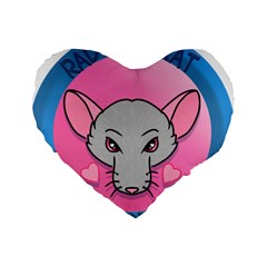 Rad Rat Studios Logo Standard 16  Premium Heart Shape Cushions by radratstudios