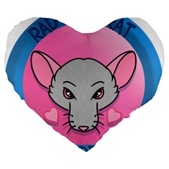 Rad Rat Studios Logo Large 19  Premium Heart Shape Cushions by radratstudios