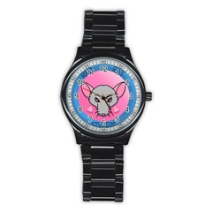 Rad Rat Studios Logo Stainless Steel Round Watch by radratstudios