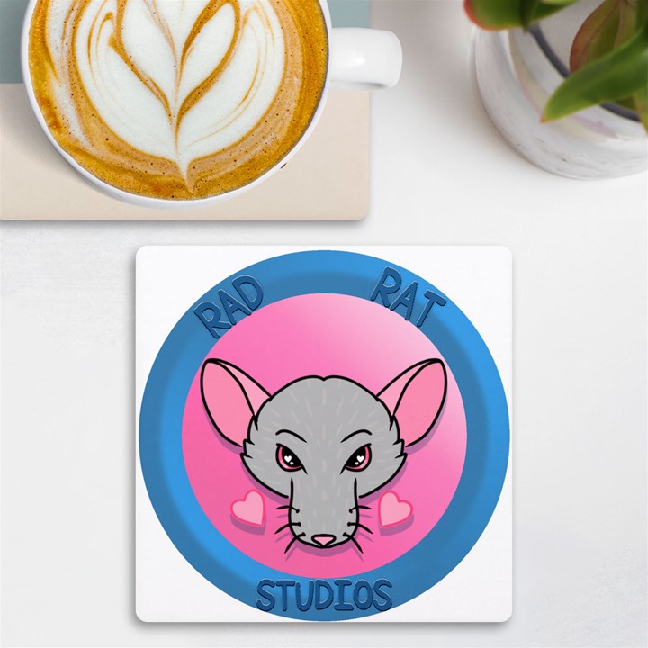 Rad Rat Studios Logo UV Print Square Tile Coaster 