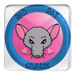 Rad Rat Studios Logo Square Glass Fridge Magnet (4 Pack) by radratstudios