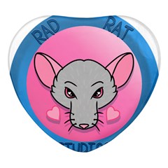 Rad Rat Studios Logo Heart Glass Fridge Magnet (4 Pack)