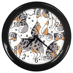 Australian Shepherd Dog T- Shirt Australian Shepherd Dog Illustration T- Shirt Wall Clock (black) by hizuto