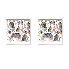 Australian Shepherd Dog T- Shirt Australian Shepherd Dog Illustration T- Shirt Cufflinks (square) by hizuto