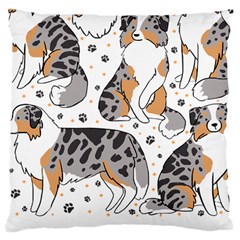 Australian Shepherd Dog T- Shirt Australian Shepherd Dog Illustration T- Shirt Large Cushion Case (two Sides) by hizuto