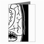 Mutant Monster Head Isolated Drawing Poster Greeting Cards (Pkg of 8) Left