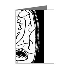 Mutant Monster Head Isolated Drawing Poster Mini Greeting Card by dflcprintsclothing