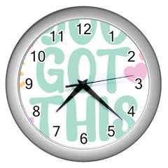 You Got This T- Shirt You Got This A Cute Motivation Qoute To Keep You Going T- Shirt Yoga Reflexion Pose T- Shirtyoga Reflexion Pose T- Shirt Wall Clock (silver) by hizuto