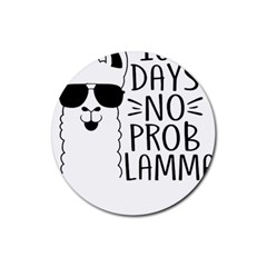 100 Days Of School T- Shirt100 Days No Prob Lamma T- Shirt Yoga Reflexion Pose T- Shirtyoga Reflexion Pose T- Shirt Rubber Round Coaster (4 Pack) by hizuto