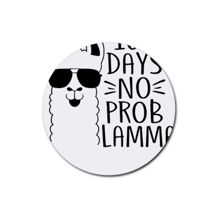 100 Days Of School T- Shirt100 Days No Prob Lamma T- Shirt Yoga Reflexion Pose T- Shirtyoga Reflexion Pose T- Shirt Rubber Round Coaster (4 pack)