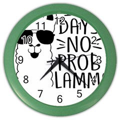 100 Days Of School T- Shirt100 Days No Prob Lamma T- Shirt Yoga Reflexion Pose T- Shirtyoga Reflexion Pose T- Shirt Color Wall Clock by hizuto