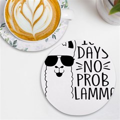 100 Days Of School T- Shirt100 Days No Prob Lamma T- Shirt Yoga Reflexion Pose T- Shirtyoga Reflexion Pose T- Shirt Uv Print Round Tile Coaster by hizuto