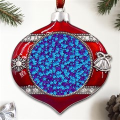 Flowers And Bloom In Perfect Lovely Harmony Metal Snowflake And Bell Red Ornament