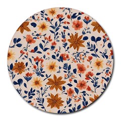 Boho Flowers Seamless Patternn Round Mousepad by Jack14