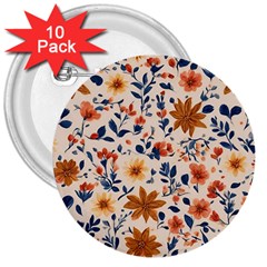 Boho Flowers Seamless Patternn 3  Buttons (10 Pack)  by Jack14