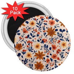 Boho Flowers Seamless Patternn 3  Magnets (10 Pack)  by Jack14