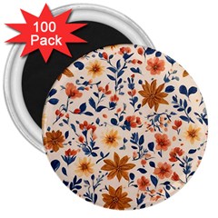 Boho Flowers Seamless Patternn 3  Magnets (100 Pack) by Jack14