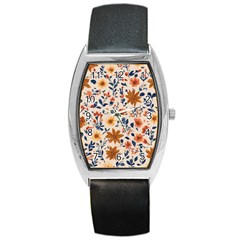 Boho Flowers Seamless Patternn Barrel Style Metal Watch by Jack14