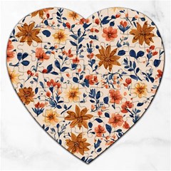 Boho Flowers Seamless Patternn Jigsaw Puzzle (heart) by Jack14