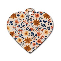 Boho Flowers Seamless Patternn Dog Tag Heart (two Sides) by Jack14