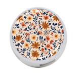 Boho Flowers Seamless Patternn 4-Port USB Hub (Two Sides) Front