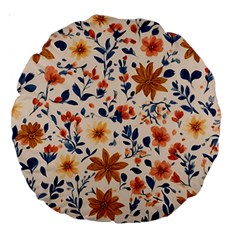 Boho Flowers Seamless Patternn Large 18  Premium Round Cushions by Jack14