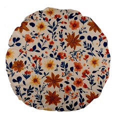 Boho Flowers Seamless Patternn Large 18  Premium Flano Round Cushions by Jack14