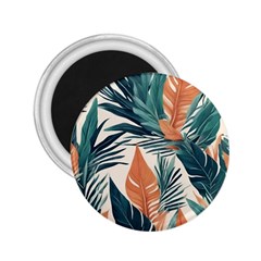 Colorful Tropical Leaf 2.25  Magnets