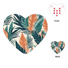 Colorful Tropical Leaf Playing Cards Single Design (heart)