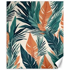 Colorful Tropical Leaf Canvas 8  X 10 