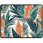 Colorful Tropical Leaf Fleece Blanket (Medium) 60 x50  Blanket Front